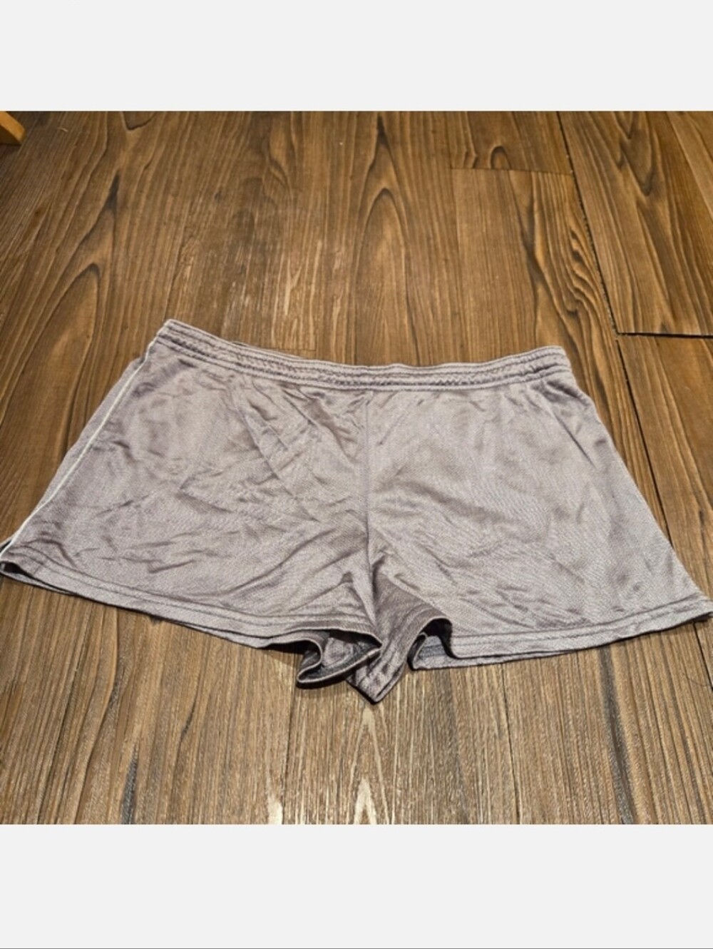 Aspire Metallic Gray Mesh Shorts Active Gym Walk Run Hike Work Out Athleisure L